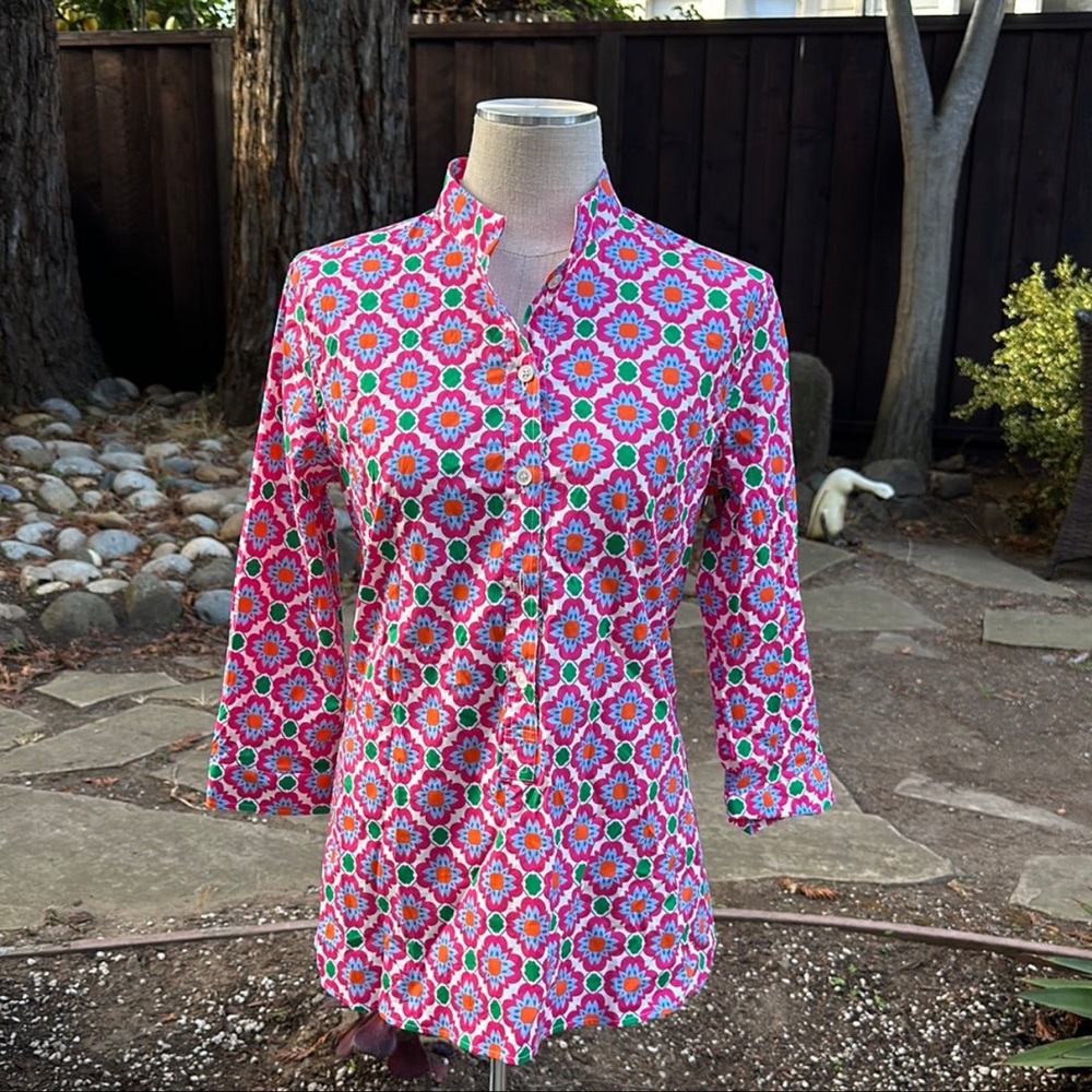 Caliban Pink Geometric Top